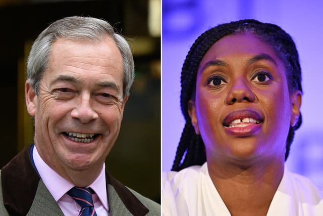 <p>Farage and Badenoch are locked in a battle for the centre right of British politics </p>
