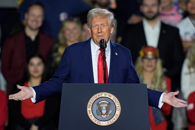 <p>Trump claims ‘nobody knows’ America’s population during a speech in Las Vegas on Saturday afternoon </p>