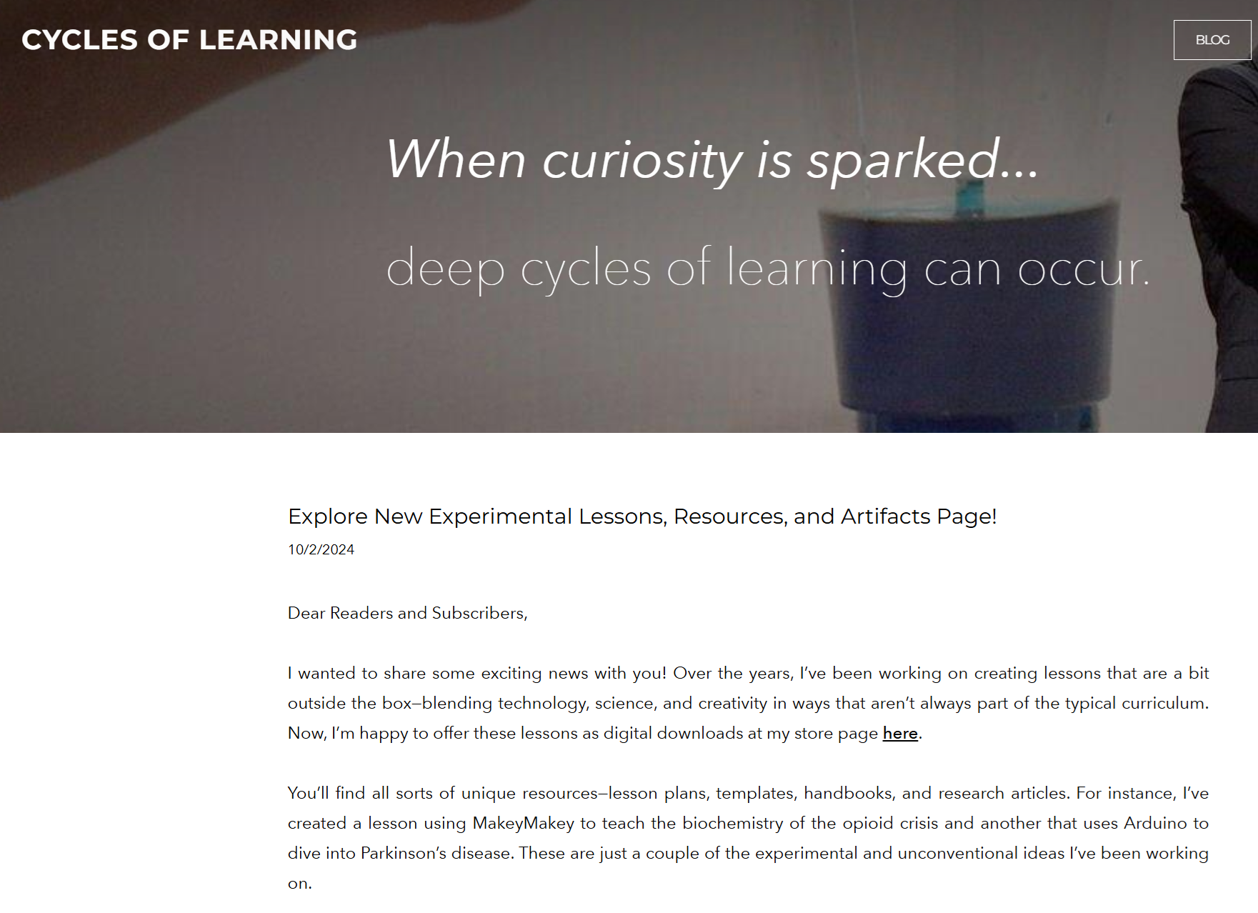 Cycles of Learning website