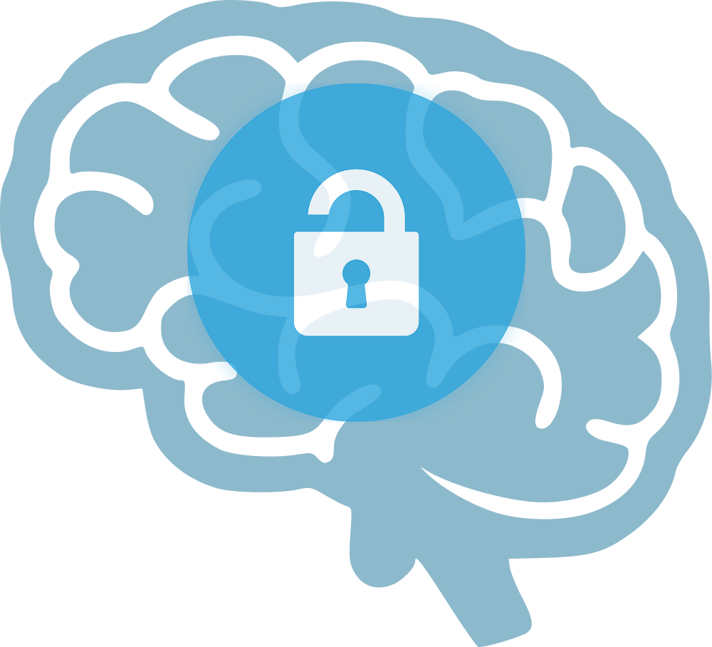 Image showing a brain and a lock.
