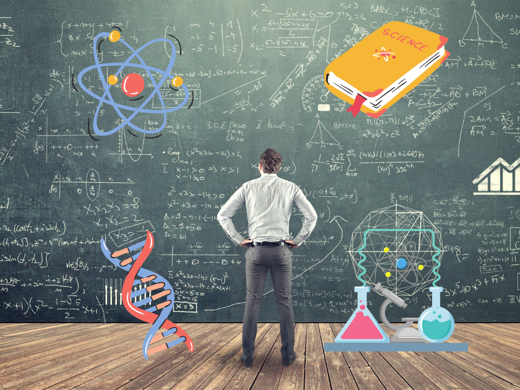 Man studying a blackboard; MCAT study plan